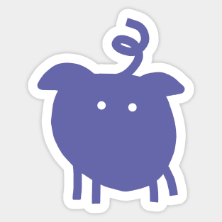 Mysterious Periwinkle Blue Chonk Pig Sticker